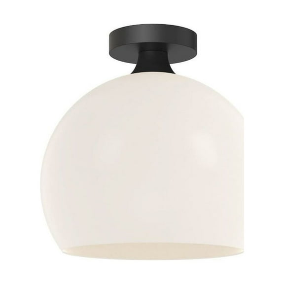 Alora Lighting FM506312MBOP Castilla 12" Wide Semi-Flush Globe Ceiling Fixture - Black