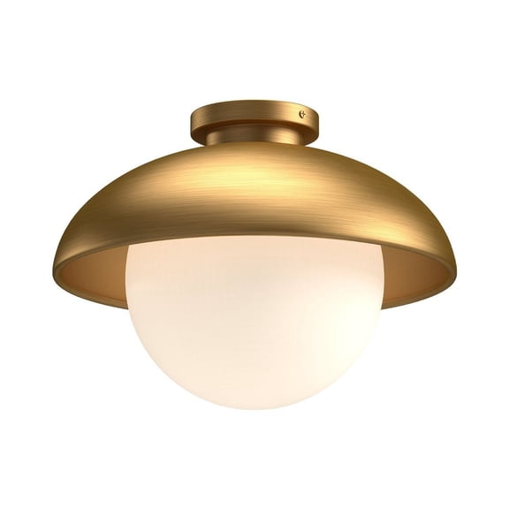 Alora Lighting FM522012AGOP Rubio 11" Wide Semi-Flush Ceiling Fixture - Gold