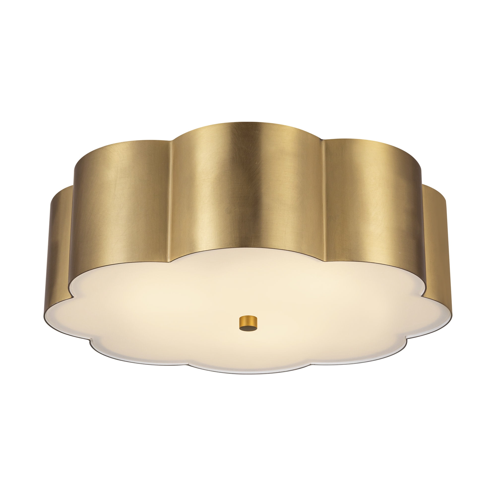Alora Lighting FM603314BG Blossom 3 Light 14" Wide Flush Mount Drum Ceiling Fixture - Gold