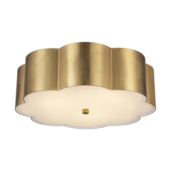 Alora Lighting FM603314BG Blossom 3 Light 14" Wide Flush Mount Drum Ceiling Fixture - Gold