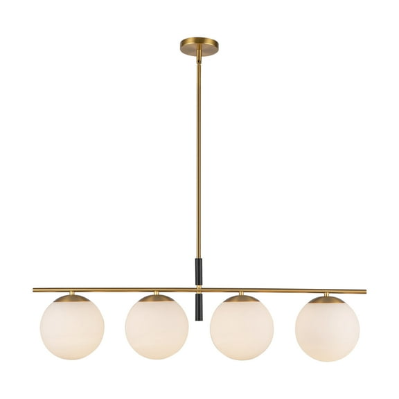 Alora Lighting Lp421437 Zuri 4 Light 37" Wide Linear Chandelier - Brushed Gold / Opal