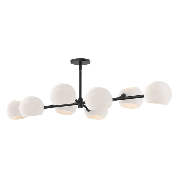 Alora Lighting LP548848MBOP Willow 8 Light 48" Wide Linear Chandelier - Black
