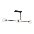 thumbnail image 1 of Alora Lighting LP549448MBCL Cassia 4 Light 13" Wide Linear Pendant - Black, 1 of 7