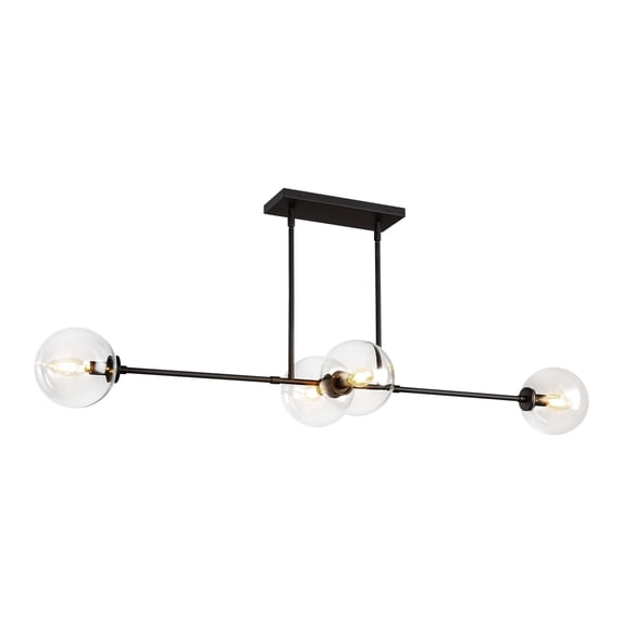 Alora Lighting LP549448MBCL Cassia 4 Light 13" Wide Linear Pendant - Black