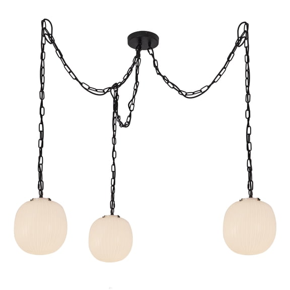 Alora Lighting MP579712MBGR Cherise 3 Light 12" Wide Multi Light Pendant - Matte Black /
