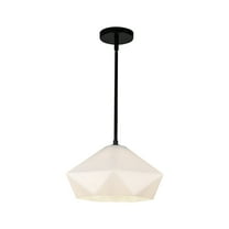 Alora Lighting Pd424514 Krysta 12" Wide Pendant - Matte Black / Opal Glass