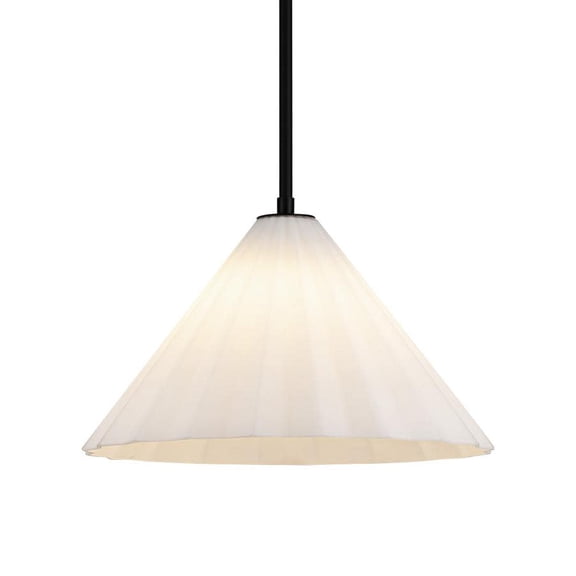 Alora Lighting PD451814MBOP Serena 14" Wide Pendant - Matte Black / Opal Glass
