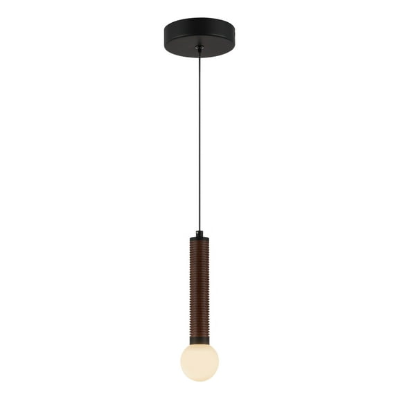 Alora Lighting Pd612109-Unv Arden 2" Wide Led Wood Mini Pendant - Matte Black / Opal Glass
