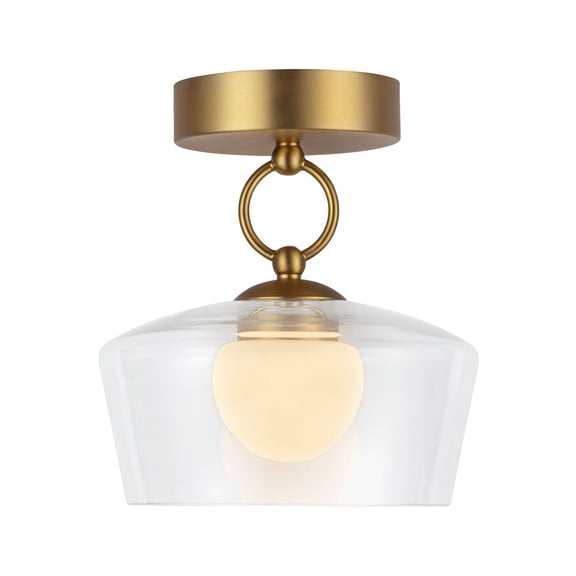 Alora Lighting SF443308BGCL-UNV Leota 8" Wide Led Semi-Flush Ceiling Fixture - Brushed