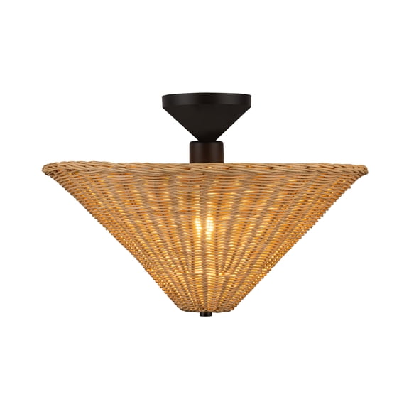 Alora Lighting SF497016MBRA Bridgette 16" Wide Semi-Flush Ceiling Fixture - Matte Black /