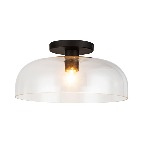 Alora Lighting SF515712MBCL Sylvia 12" Wide Semi-Flush Ceiling Fixture - Black