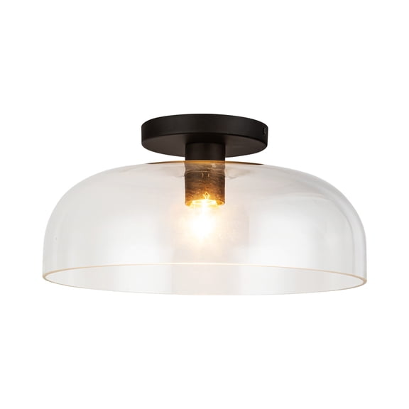 Alora Lighting SF515712MBCL Sylvia 12" Wide Semi-Flush Ceiling Fixture - Black