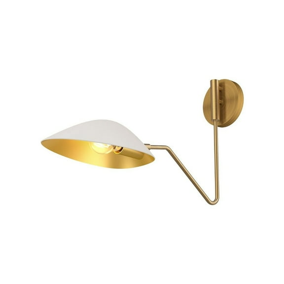 Alora Lighting Wv550006 Oscar 13" Tall Wall Sconce - White / Aged Gold