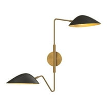 Alora Lighting Wv550224 Oscar 2 Light 24" Tall Wall Sconce - Matte Black / Aged Gold