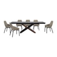 thumbnail image 1 of Alora Maverick 5 Piece Extendable Dining Set with Taupe Gray Faux Leather Chairs, 1 of 6