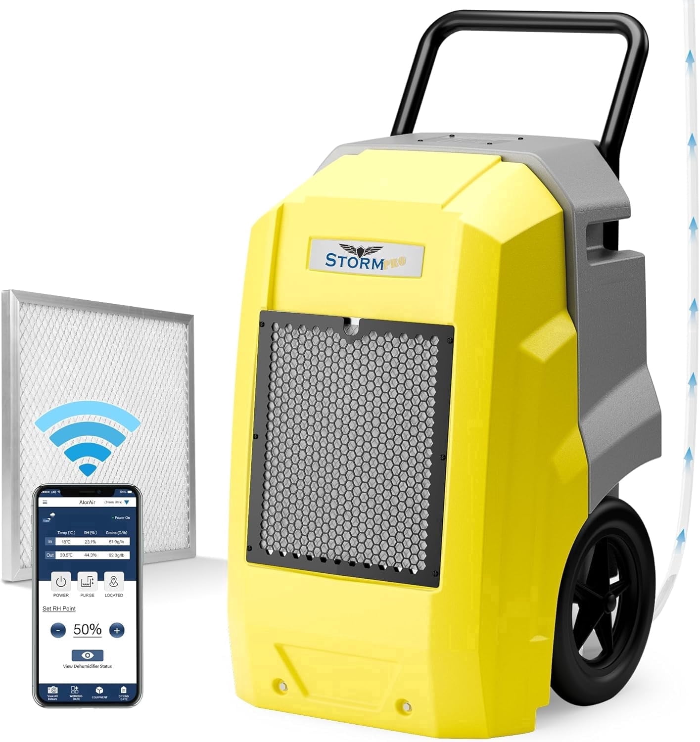 ALORAIR 180 Pints Commercial dehumidifiers with Pump Drain Hose, Smart Wi-Fi Dehumidifier for Large Basement, Industrial or Commercial Space, Smart Wi-Fi, 5 Years Limited Warranty