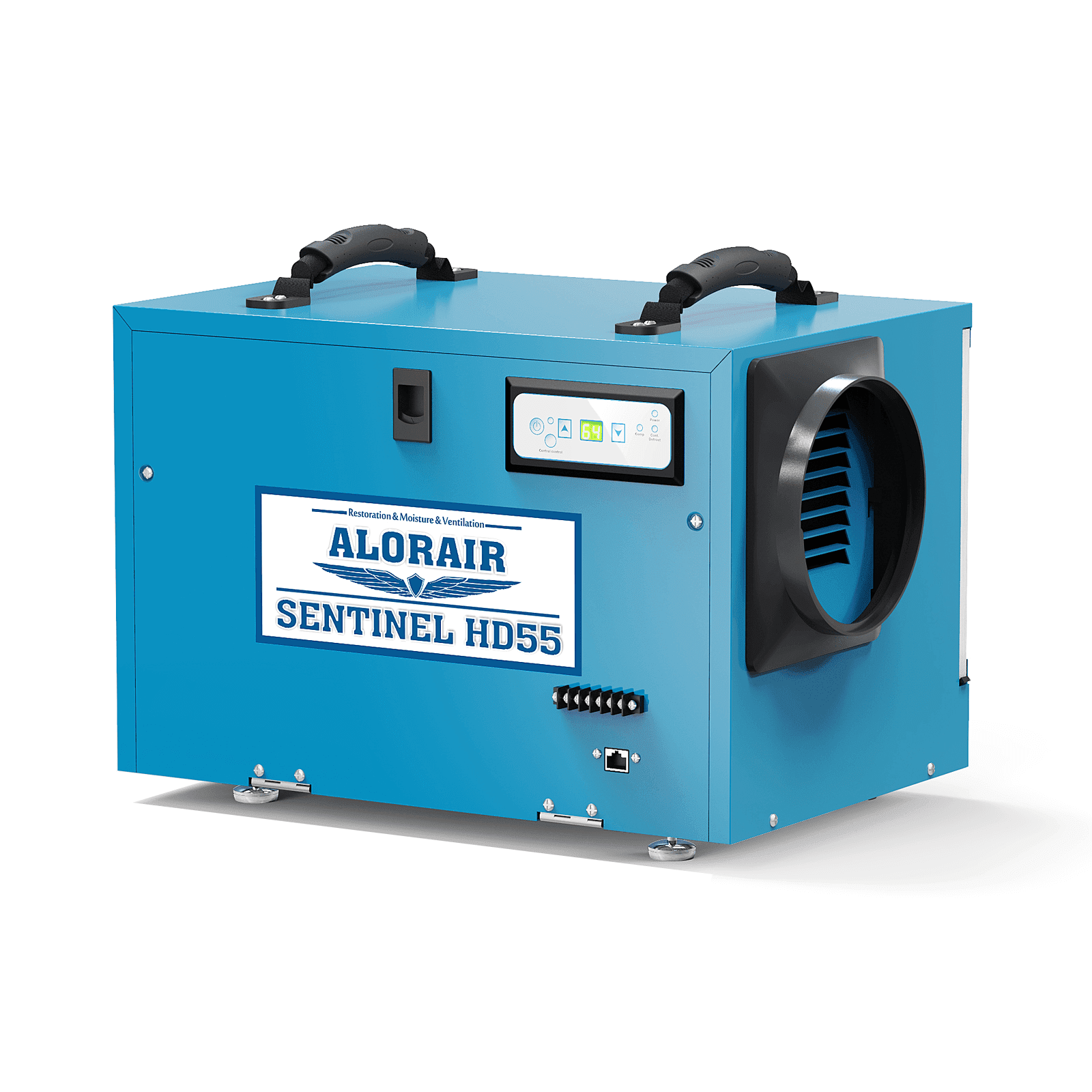 Alorair Sentinal Hd55 113 pt Dehumidifier in Blue - Automatic Shut Off, Adjustable Humistatwith Drain Hose for Crawl Spaces