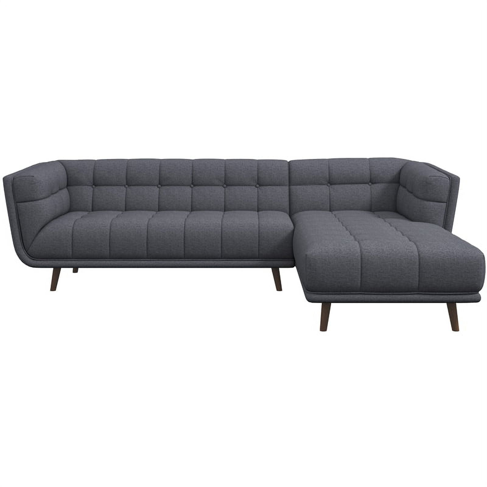 Alosio Grey Fabric Modern Living Room Corner Sectional Sofa