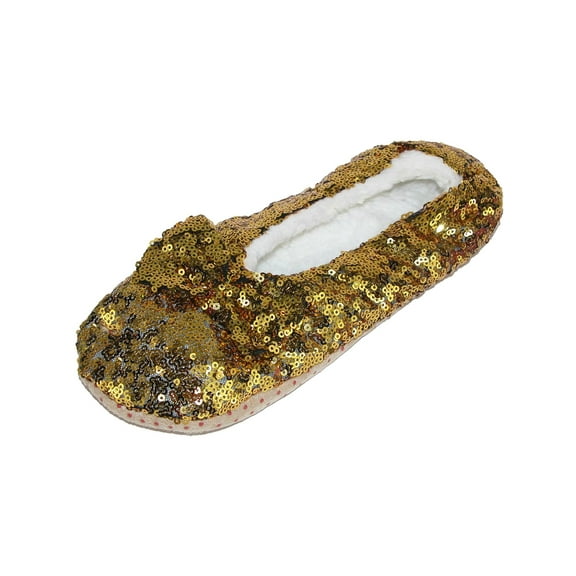 Alotta Knits  Sequins Ballerina Slippers with Sherpa Fleece Lining (Women)