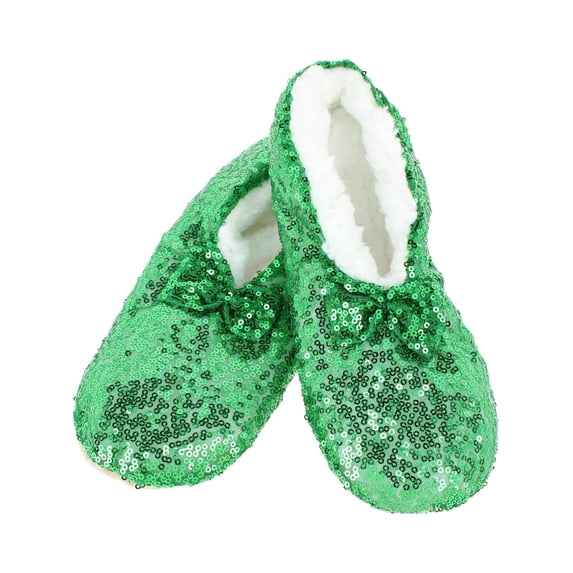 Alotta Knits Sequins Ballerina Slippers with Sherpa Fleece Lining (Women)