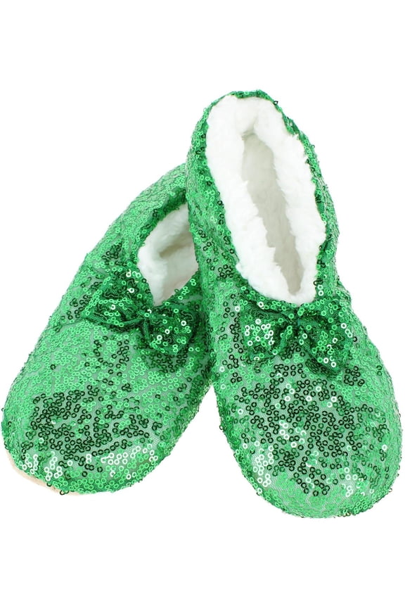 Sequins Ballerina Slippers with Sherpa Fleece Lining (Women)