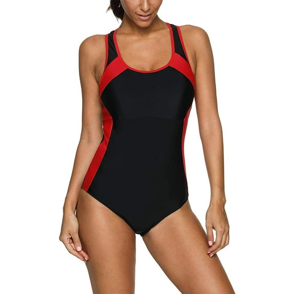 Alove Athletic One Piece Bathing Suit For Women Tummy Control Slimming Swimwear