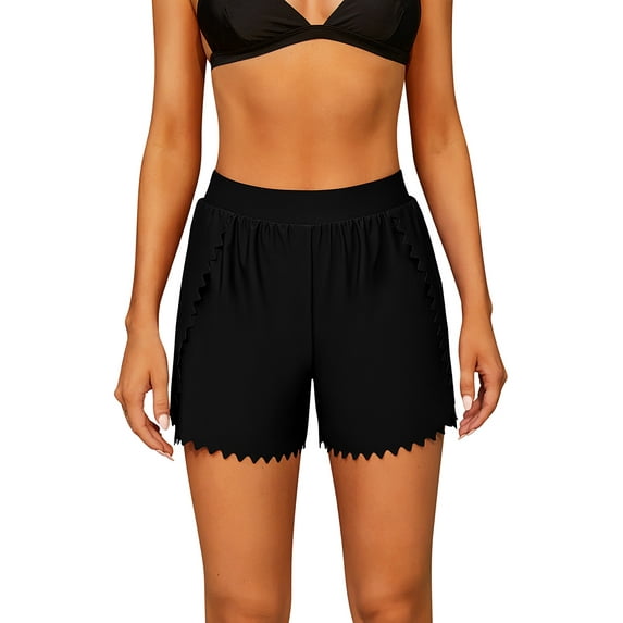 Alove Fashion Womens Sports Swimming Bottoms Ladies Bikini Trunks Boy Shorts Curved Edge Skinny Swim Shorts Swimwear Bottom