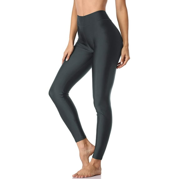 Alove Long High Waist Swim Pants With Pockets Stretchy Tight Leggings Suring Swim Bottoms