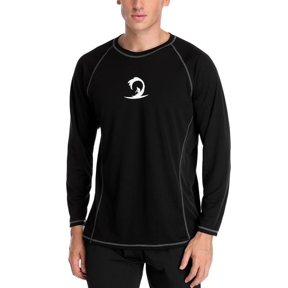 Alove Men's Swim Shirts Rash Guard UPF 50+ Sun Protection Shirt Quick Dry Short Sleeve Workout Running T Shirts