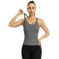 thumbnail image 1 of Alove Strethcy Ribbed Tank Tops With Shelf Bra Racerback Soft Camis, 1 of 5