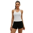 thumbnail image 1 of Alove Strethcy Ribbed Tank Tops With Shelf Bra Racerback Soft Camis, 1 of 5