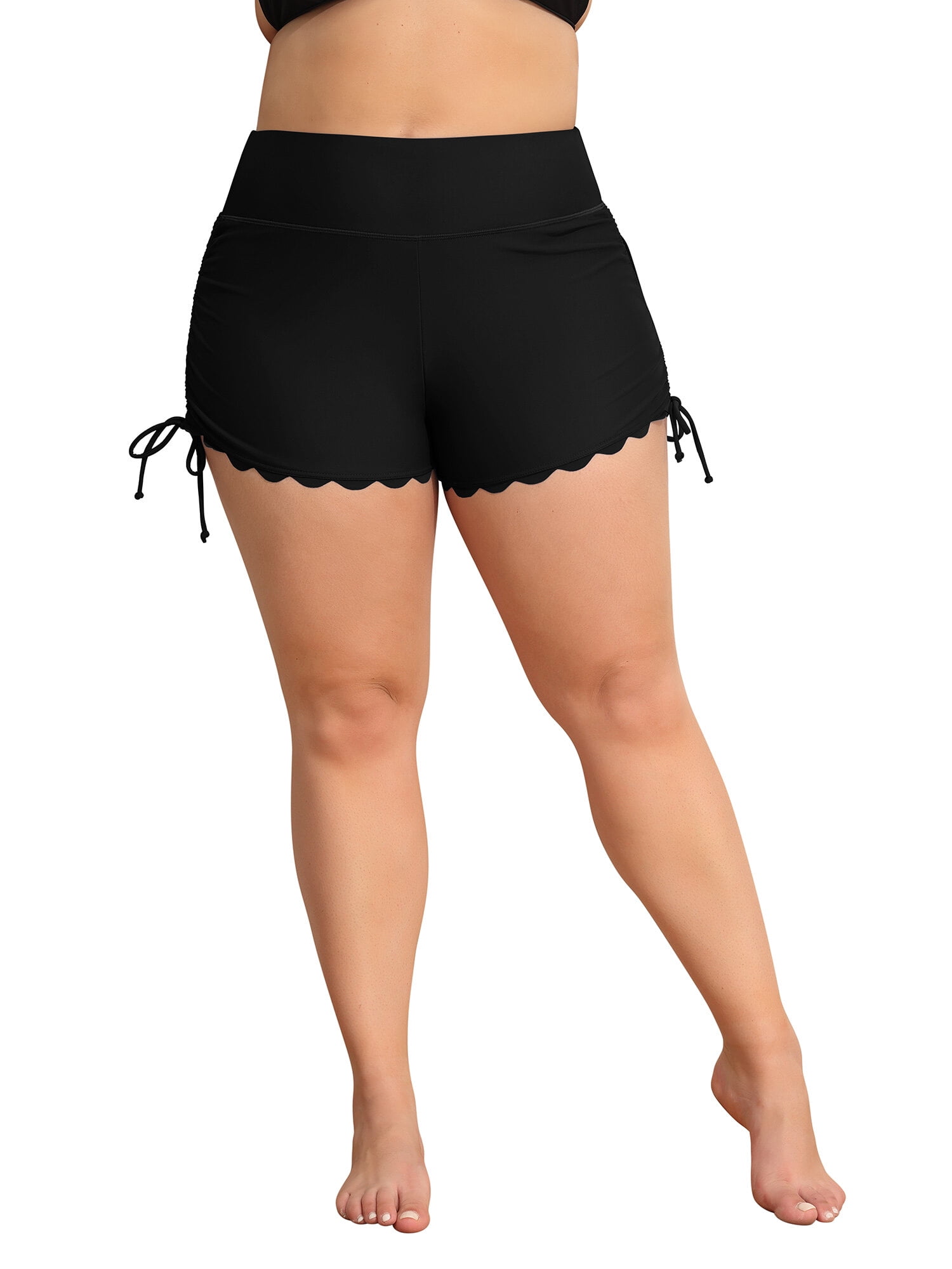 Alove Women 3" High Waisted Bikini Bottoms Swim Shorts Swimsuit Shorts Swim Bottom Solid Board Shorts
