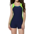 thumbnail image 1 of Alove Women Boyleg One Piece Swimsuit Splice Color Sport Swimming Suit XS-2XL, 1 of 5
