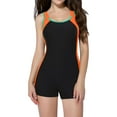 thumbnail image 1 of Alove Women Boyleg One Piece Swimsuit Splice Color Sport Swimming Suit XS-2XL, 1 of 6