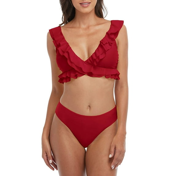 Alove Women Butterfly Bikini Tie Swimsuit Tankini Beach 2 Pieces