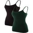 thumbnail image 1 of Alove Women Cami Straps Camisole Cotton Tank Top Undershirt,2-Pack, 1 of 5