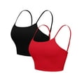 thumbnail image 1 of Alove Women Cropped Built-In Bra Camisole Adjustable Straps Tank Tops,2 -Packs, 1 of 5