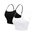 thumbnail image 1 of Alove Women Cropped Built-In Bra Camisole Adjustable Straps Tank Tops,2 -Packs, 1 of 5
