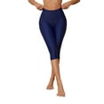thumbnail image 1 of Alove Women High Waisted 7" Swim Pants Swim Capris Swim Shorts Swimming Leggings with Two Pockets, 1 of 6