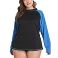 thumbnail image 1 of Alove Women Plus Rash Guard Long Sleeve UPF Sun Protection Swim Shirt Top, 1 of 5