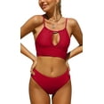 thumbnail image 1 of Alove Women Soild Bikini Tie Swimsuit Sexy Bathing Suit 2 Piece Set, 1 of 5