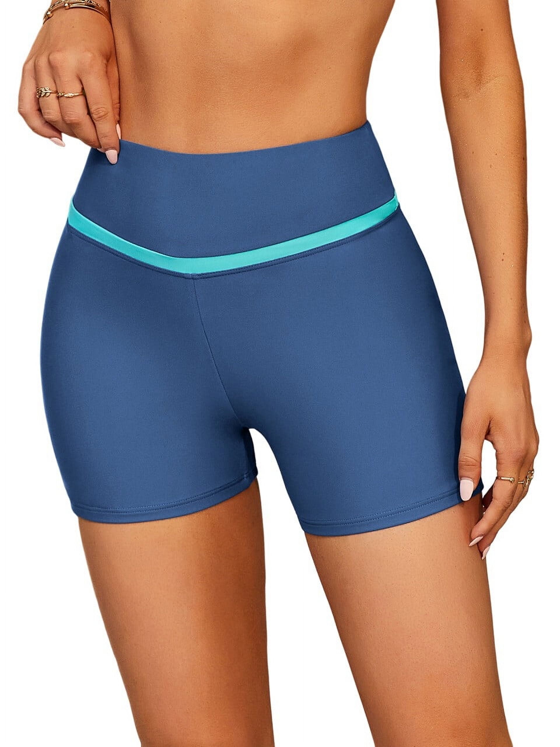 Alove Women Solid Swimming Trunks Swimming Shorts High Waisted Swim ...