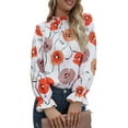 thumbnail image 1 of Alove Women Spring and autumn long sleeve top printed shirt, 1 of 8