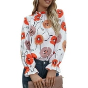 Alove Women Spring and autumn long sleeve top printed shirt