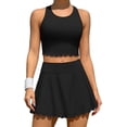 thumbnail image 1 of Alove Women Tennis Skirt 2 Piece Sports Sets Athletic Workout Dress with Shorts and Pockets Badminton Skirt Top and Skirt, 1 of 8