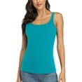thumbnail image 1 of Alove Women's Cotton UnderShirts Wider Sleeve Tank Top Built-in Bra, 1 of 6