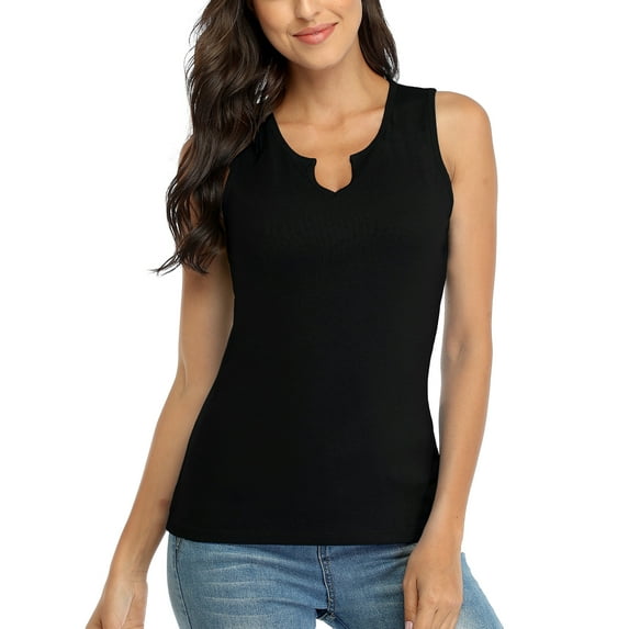 Alove Women's Cotton V Neck Tank Top Basic Cami Undershirts