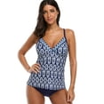 thumbnail image 1 of Alove Women's Diamond Print Push up Tankini Sexy Swimsuit, 1 of 5