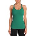 thumbnail image 1 of Alove Women's Racer Back Stretchy Tank Top With Shelf Bra Square Back Yoga Workout Tank Top, 1 of 6