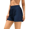thumbnail image 1 of Alove Women's Solid Stretch Boardshorts High Elastic Waist Swim Bottoms With Hip Pocket, 1 of 6
